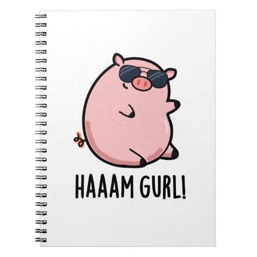 Carnet Haaam Gurl Funny Pig Pun (Devant)