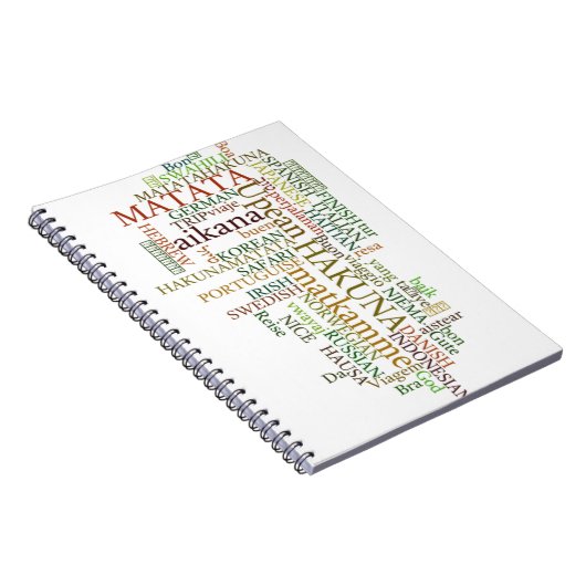 Carnet Hakuna Matata Global Word Cloud Art (Côté Droit)