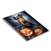 Carnet Halloween Airedale Avec Peur Citrouille (Côté Droit)