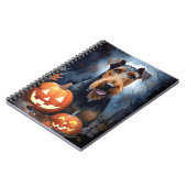 Carnet Halloween Airedale Avec Peur Citrouille (Côté gauche)