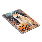 Carnet Halloween Akita Avec Peur Citrouille (Côté Droit)