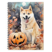 Carnet Halloween Akita Avec Peur Citrouille (Devant)