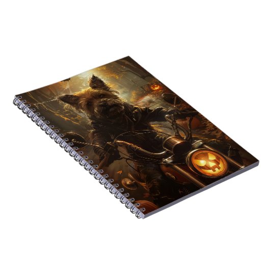 Carnet Halloween australienne à cheval Terrier (Côté Droit)