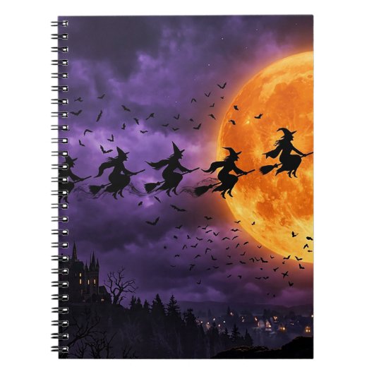 Carnet Halloween avec Lune et Sorcière (Devant)