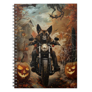 Carnet Halloween berger Anatolien moto équitation