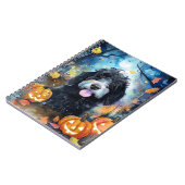 Carnet Halloween Bernedoodle Avec La Peur Citrouille (Côté gauche)