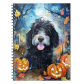 Carnet Halloween Bernedoodle Avec La Peur Citrouille (Devant)