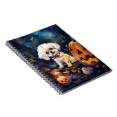 Carnet Halloween Bichon Frise Avec La Peur Citrouille (Côté Droit)