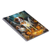 Carnet Halloween Brittany Spaniel avec citrouilles effray (Côté Droit)