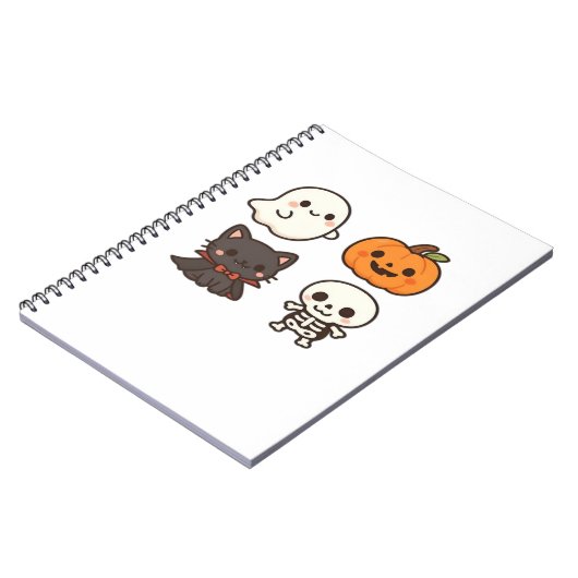 Carnet Halloween Characters � Ghost, Pumpkin, Black Cat & (Côté gauche)