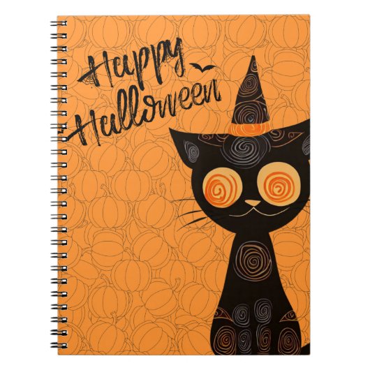 Carnet Halloween/chat/citrouille/automne (Devant)
