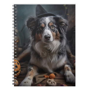 Carnet Halloween Citrouille berger australienne effraie