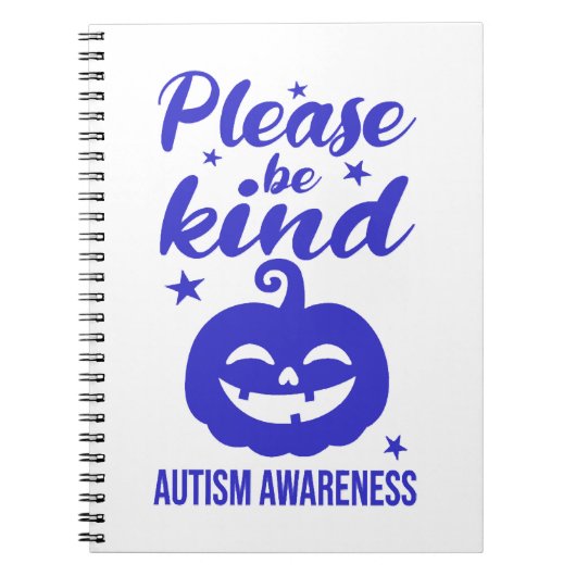 Carnet Halloween Citrouille bleu Autisim sensibilisation (Devant)