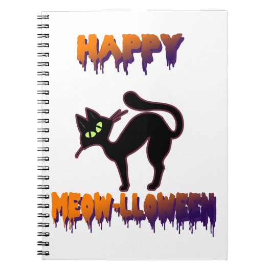Carnet Halloween Citrouille de Chat Noir (Devant)