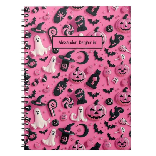 Carnet Halloween Citrouille du crâne fantôme (Devant)