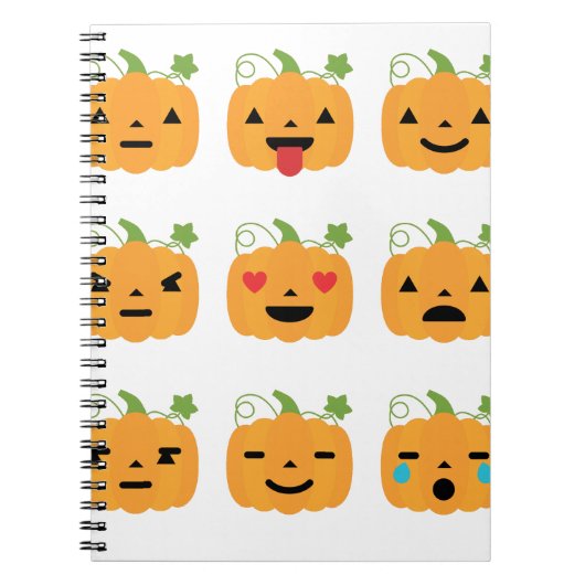 Carnet halloween citrouille emojis (Devant)