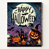 Carnet Halloween Citrouilles de nuit, crânes et maison ha (Dos)