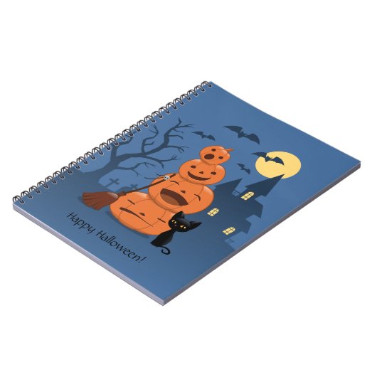 Carnet Halloween Citrouilles et chat noir (Côté gauche)