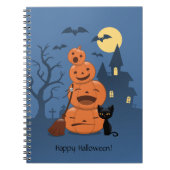 Carnet Halloween Citrouilles et chat noir (Devant)