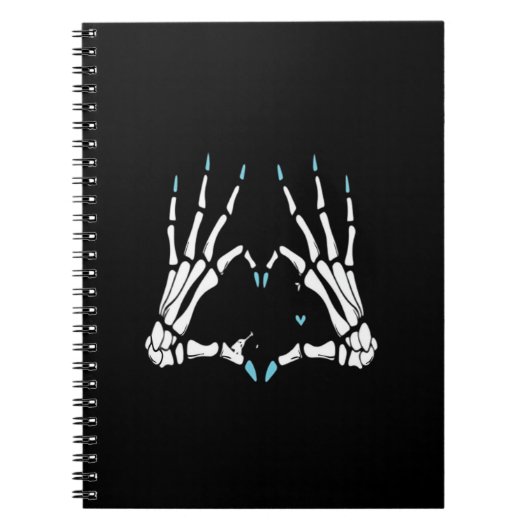 Carnet Halloween classique à la main de squelette (Devant)