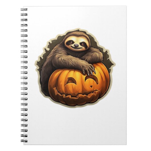 Carnet Halloween classique à thème Sloth T-shirt (Devant)