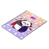 Carnet Halloween Cute Baby Panda Dracula Vampire (Côté gauche)