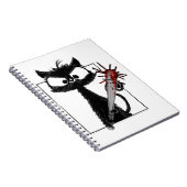 Carnet Halloween de baseball de chat noir (Côté Droit)