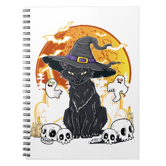 Carnet Halloween de chat noir (Devant)