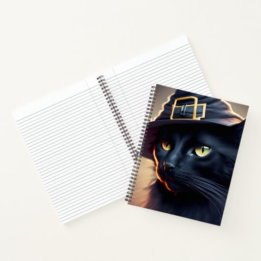 Carnet Halloween de chat noir (Intérieur)