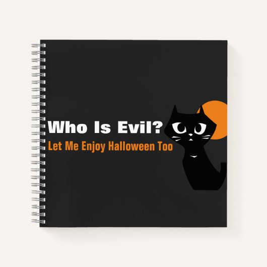 Carnet Halloween de chat noir (Devant)