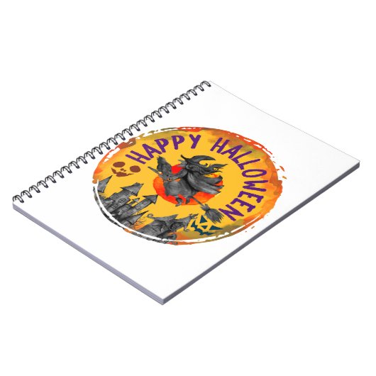 Carnet Halloween Design Happy Halloween sorcière (Côté gauche)