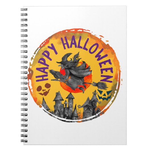 Carnet Halloween Design Happy Halloween sorcière (Devant)