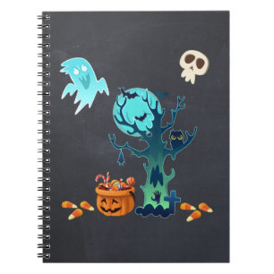 Carnet Halloween Éffrayant Déplaisant Fantômes chauves-so