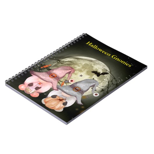 Carnet Halloween Gnome Couple Pleine lune (Côté gauche)