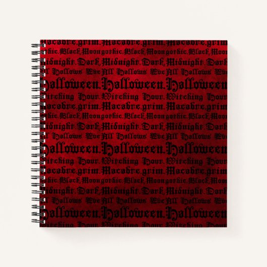 Carnet Halloween gothique rouge et noir (Devant)