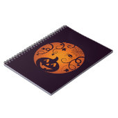 Carnet Halloween Jack-o'-lantern citrouille visage et ara (Côté gauche)