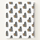 Carnet Halloween, Jolie Gris Fantôme, Trick Ou Treat, Boo (Dos)