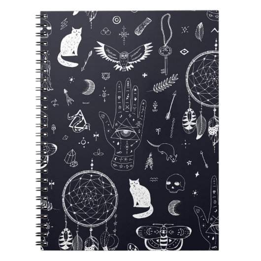 Carnet Halloween Magic : Vintage Doodle Motif. (Devant)