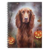 Carnet Halloween Rouge irlandais Setter avec la peur Citr (Devant)