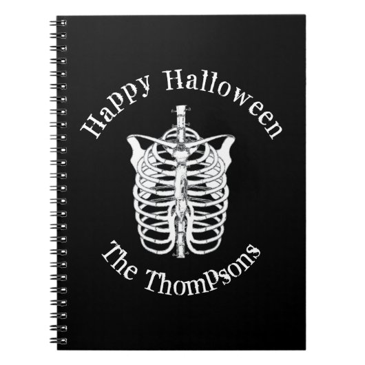Carnet Halloween Skeleton noir blanc X Ray (Devant)