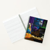 Carnet Halloween sorcière chat violet magie (Intérieur)