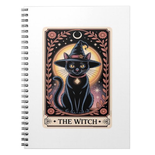 Carnet Halloween sorcière esthétique Amoureux de les chat (Devant)