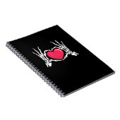 Carnet Halloween squelette coeur main (Côté Droit)