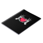 Carnet Halloween squelette coeur main (Côté gauche)
