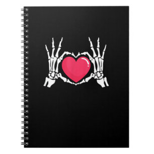 Carnet Halloween squelette coeur main