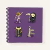 Carnet Halloween Squelette Dracula Mummy Griffe Reaper (Devant)