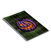 Carnet Halloween violet Citrouille Grunge vert (Côté Droit)