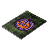 Carnet Halloween violet Citrouille Grunge vert (Côté gauche)