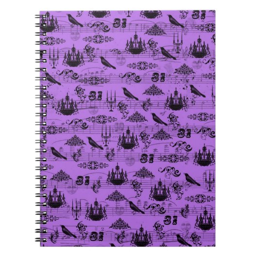 Carnet Halloween violet vintage (Devant)