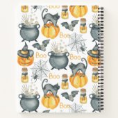 Carnet Halloween Whimsical Cauldron et Motif de chats (Dos)